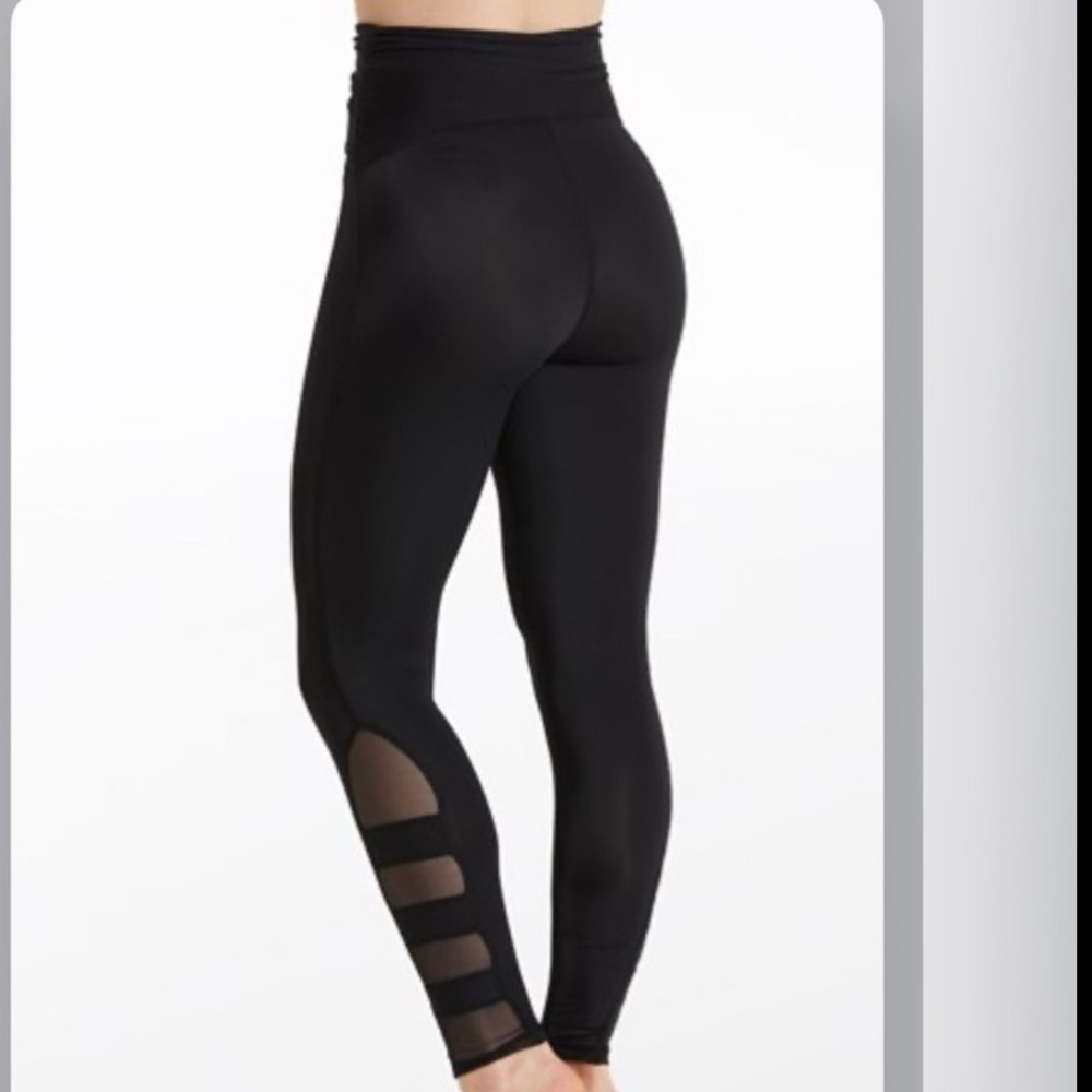 Balera Black Mesh Panel high waist Leggings Ladies 8-10 (MA)